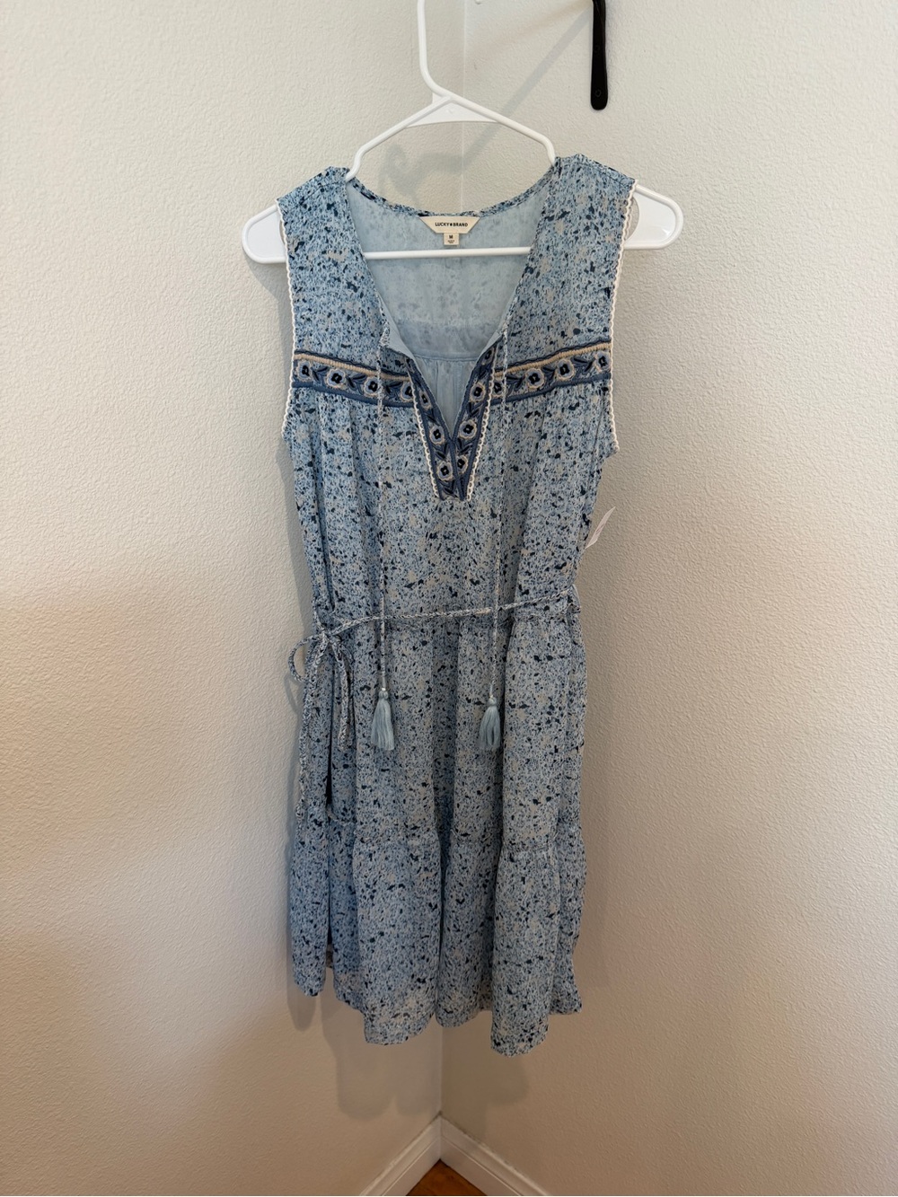Printed Embroidered Yoke Mini Dress - Picture 4 of 7